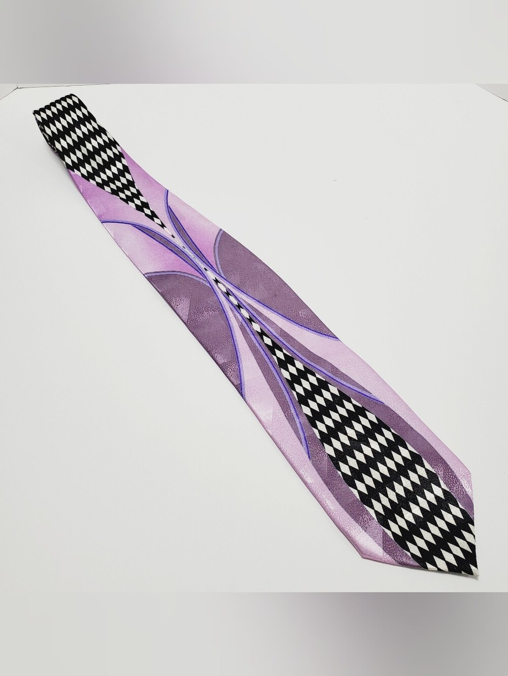 Daniel Ellissa Men's Neck Tie Multicolor Checkerboard Pattern 59x3.5"